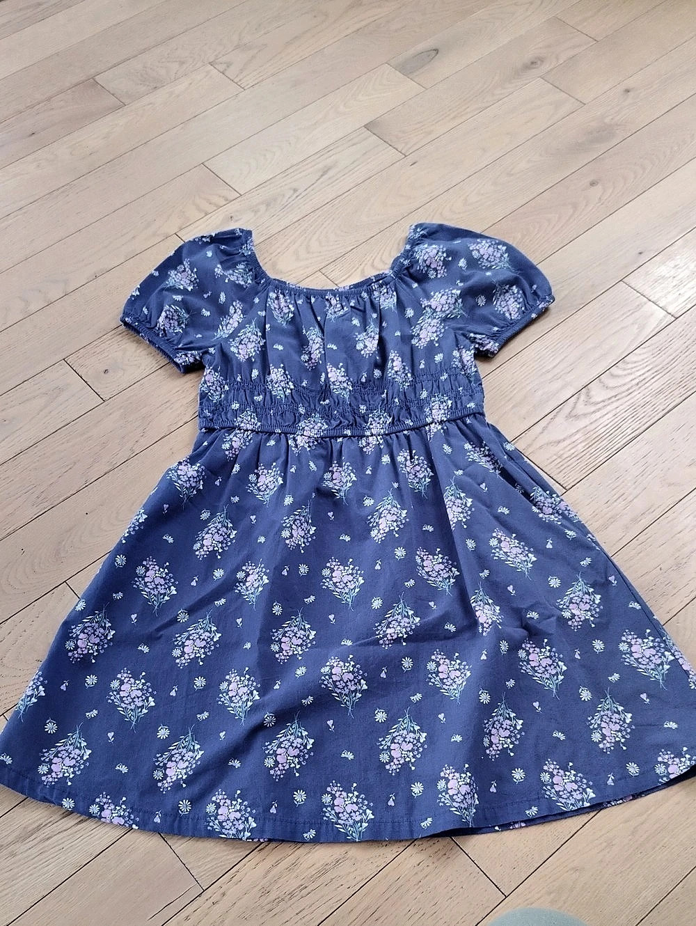 Wonder Nation Floral Dress in Blue & Pink Girls Medium Like New